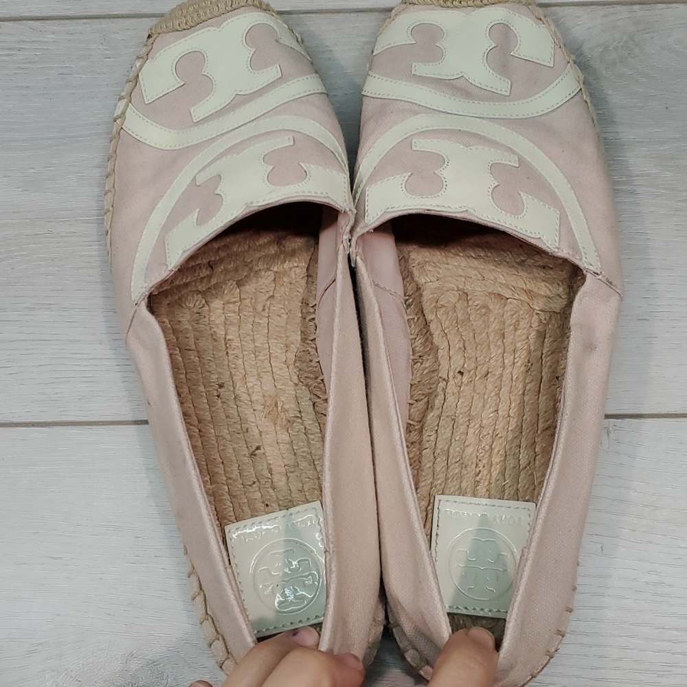 Tory Burch Womens Espadrille Big Logo Loafer Flats shoes slip on  sz 11M - Picture 8 of 15
